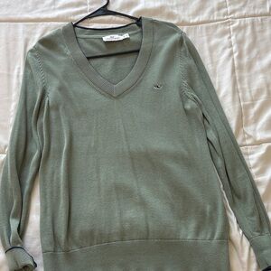 Vineyard Vines Sage Green V-Neck Sweater